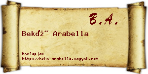 Bekő Arabella névjegykártya